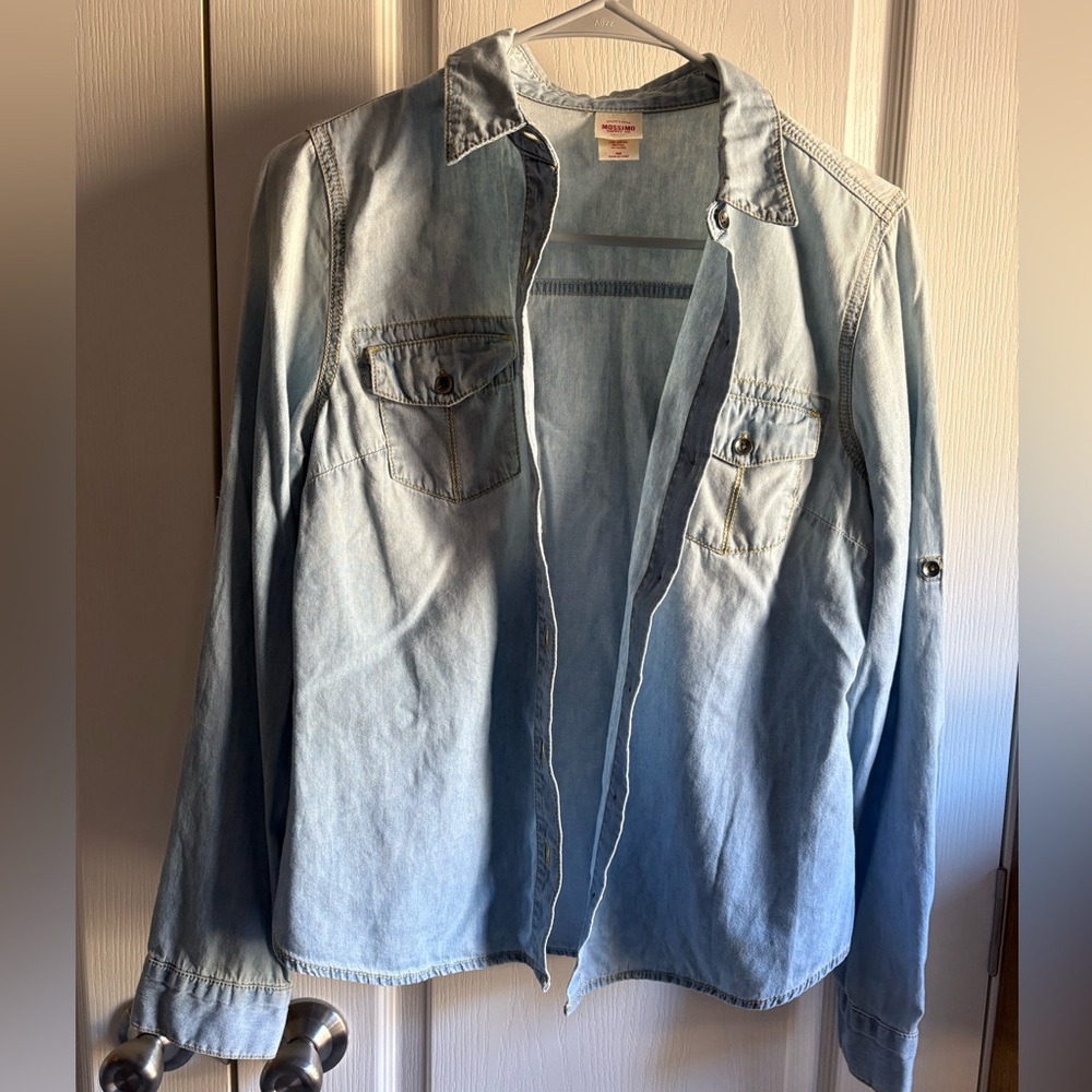 Mossimo Supply Co. Sky Blue Denim Button Up Shirt